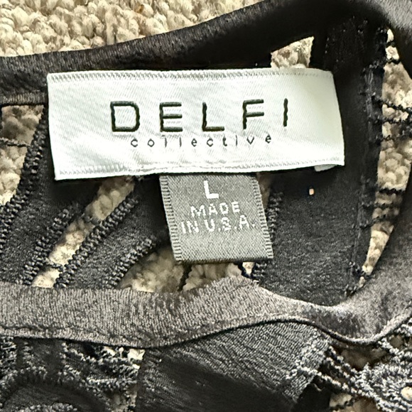 Anthropologie x Delfi Collective Elegant Black Lace Dress - Picture 4 of 4